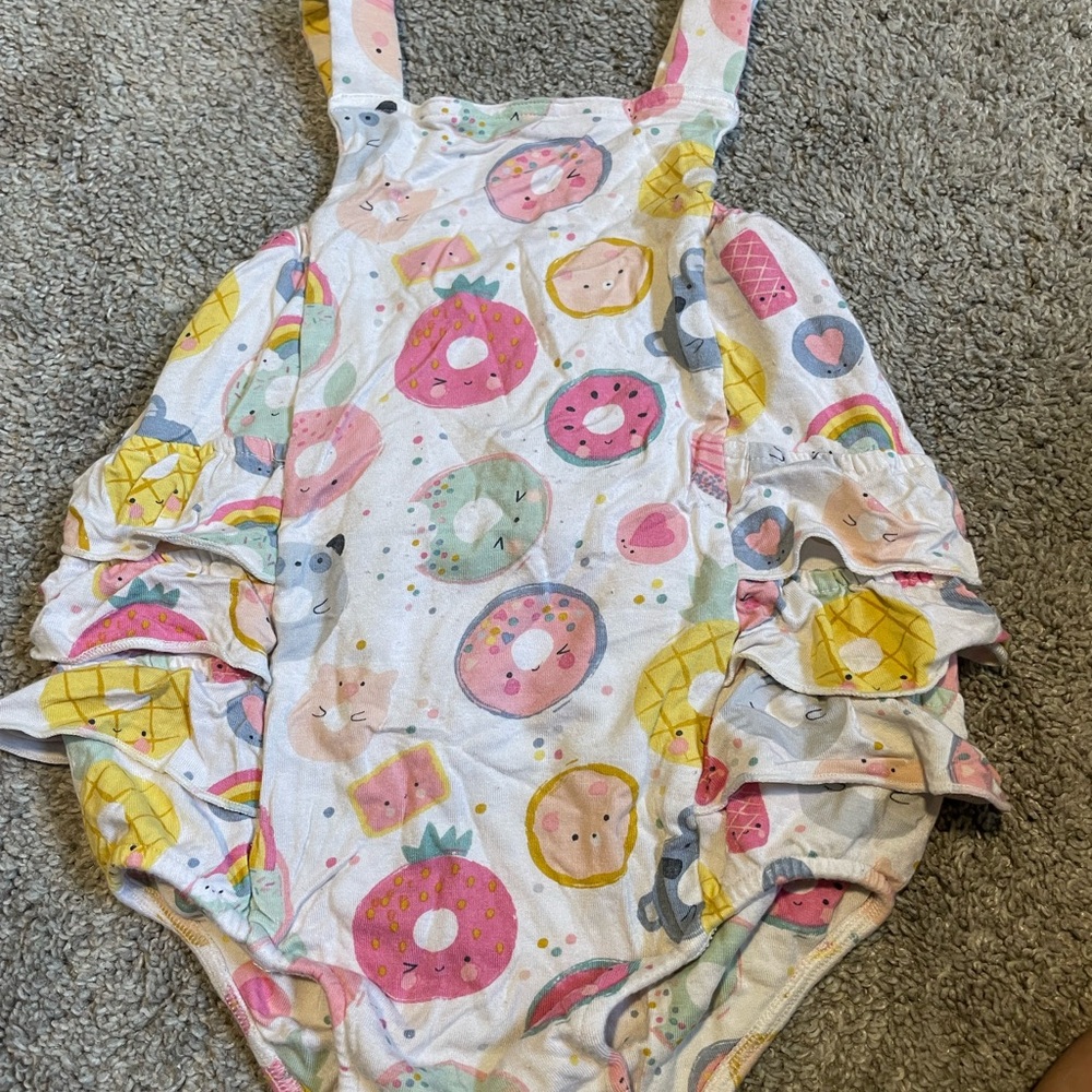 Angel Dear Multicolor Donut Print Romper